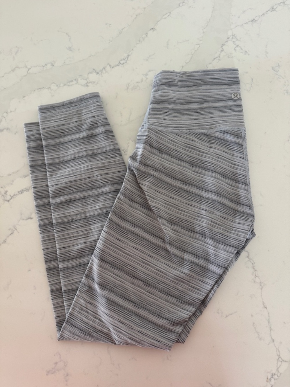 lululemon athletica Gray Heather Striped Leggings